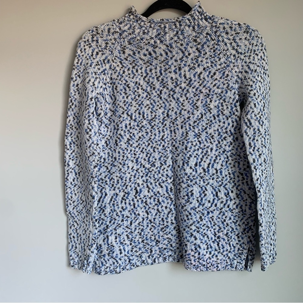 Talbots Sweater Blue White Winter Cotton Pullover